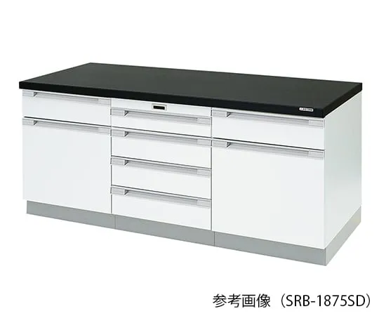 3-4346-11　Laboratory side bench (Wooden type with slide shelf) 1800 × 750 × 800mm　SRB-1875SD