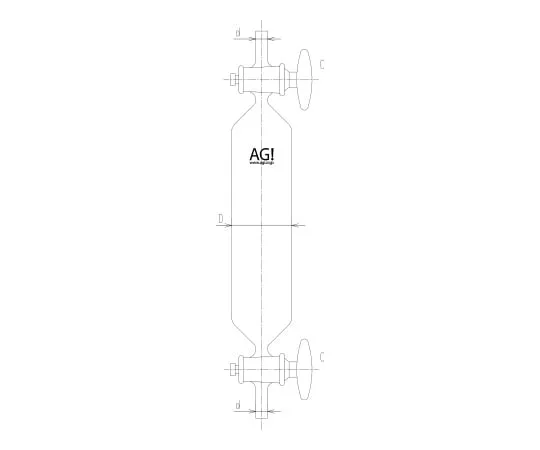62-2117-24　Gas Sampling Tube Glass Cock　4202-100