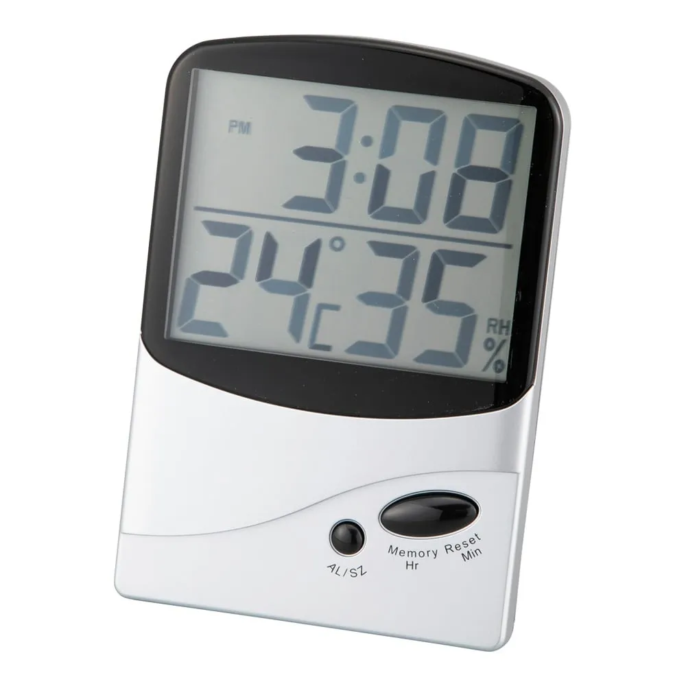 4-3724-01　Digital Thermo-Hygrometer (large Screen Type with Time Display)　986HCl