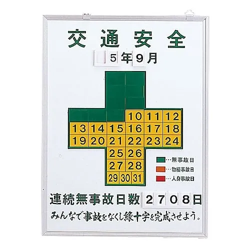 61-3393-96　Plate For Recording Days with No Accidents Traffic Safety Recording-450K　229451