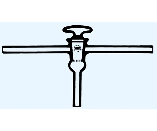 65-8677-57　High Vacuum Cock T-type Branch Tube Outer Diameter φ8mm　HVT-08