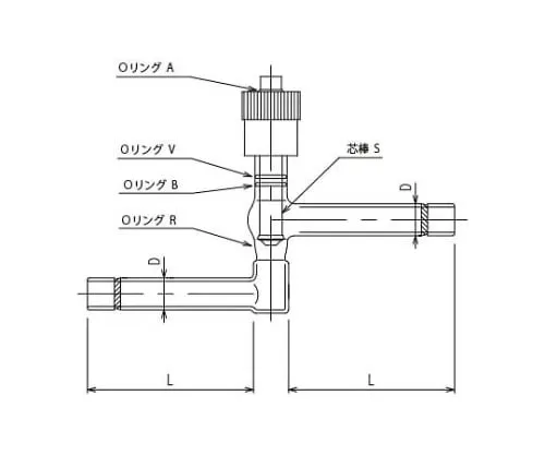 61-4719-17　High Vacuum Greaseless Valve Y Type (Straight Type) with Groove　2224-8Y-G
