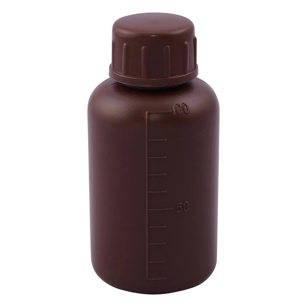 2-5076-01-77　Narrow Mouth Round Light Shielding Bottle SCC (Brown) 100mL 5 Pieces x 2 Bags　-