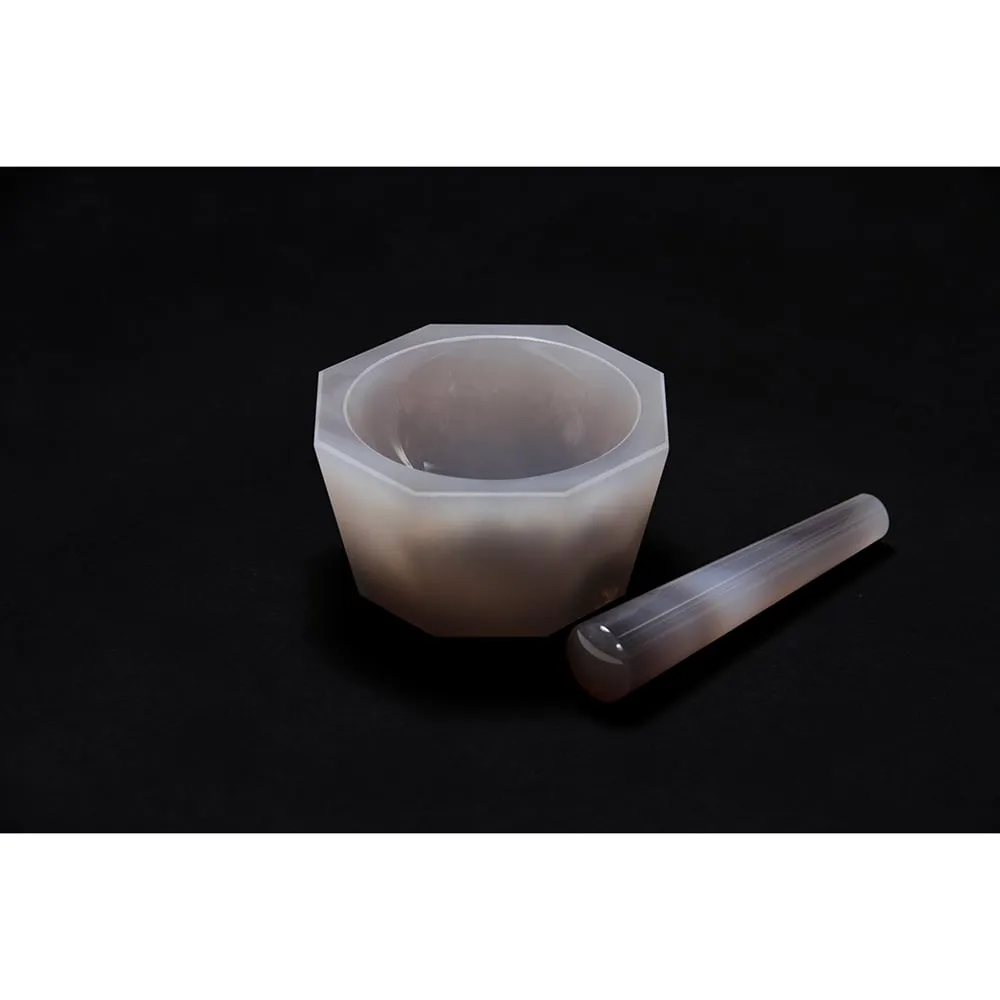 6-547-01　Agate Mortar Deep Type 50 x 60 x 20 with Pestle