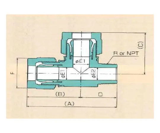 62-7093-42　［Discontinued］USL/XSP Fitting Mail Lunt (Millimeters) 4φ x PT 1/4 00N-114-01　00N-114-01