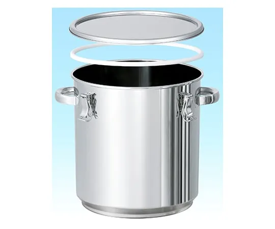 62-1370-40　Stacking Type Taper Shaped Sealing Container with PTFE Packing 10L　TP-CTH-STA-PTFE-24