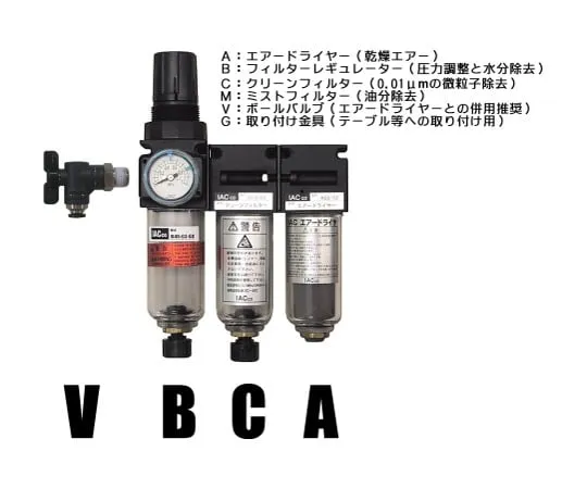 62-0955-73　Clean System (Air Dryer, Regulator, Filter) with Ball Valve　ABC-45-V