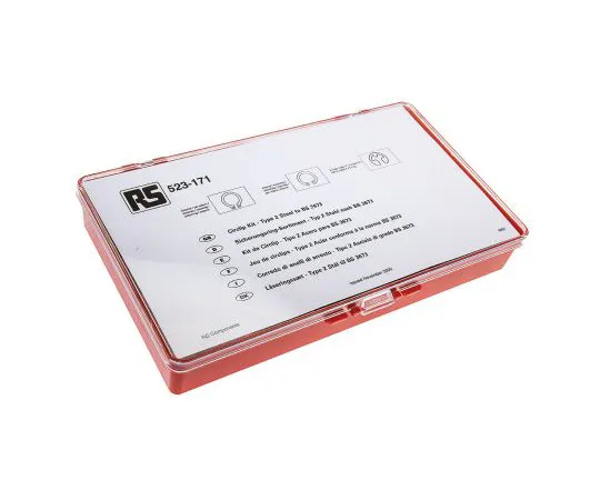 63-4639-15　450 piece E Type, External, Internal Steel Circlip Kit for 13 → 20 mm, 14 → 25 mm Shaft Diameters　523-171