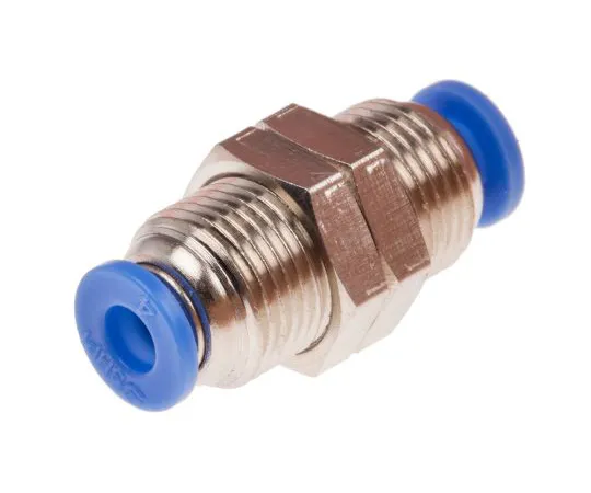 63-5177-88　RS PRO Pneumatic Bulkhead Tube-to-Tube Adapter Straight Push In 4 mm to Push In 4 mm　916-0820