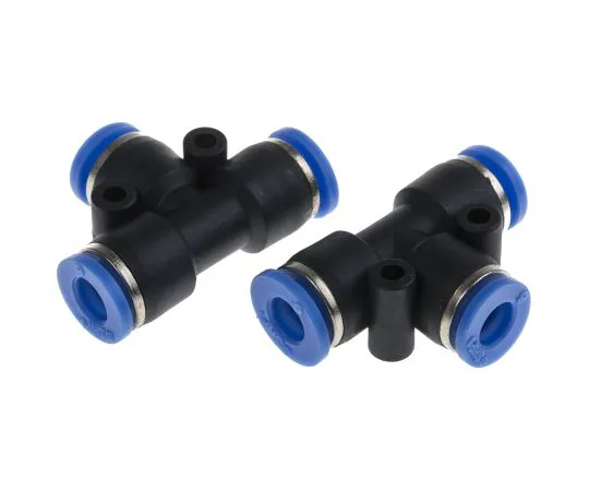 63-5177-98　RS PRO Pneumatic Tee Tube-to-Tube Adapter, Push In 6 mm x Push In 6 mm x Push In 6 mm　916-0909