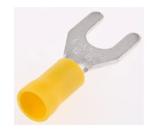 63-4641-52　RS PRO Insulated Crimp Spade Connector, 2.5mm² to 6mm², 12AWG to 10AWG, M6 Stud Size Vinyl, Yellow　534-474