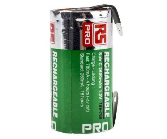 63-4584-39　RS PRO, 1.2V, SC, NiMH Rechargeable Battery, 2.6Ah　199-769
