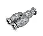 61-7634-25　［Discontinued］Stainless Steel (SUS316) Fitting Union Y φ4　SSY4
