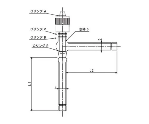 61-4719-35　High Vacuum Greaseless Valve L Type (Angle Type) with Groove　2226-8L-G