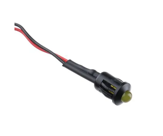 63-4585-83　RS PRO Yellow Indicator, 24 V dc, 8mm Mounting Hole Size, Lead Wires Termination　206-463
