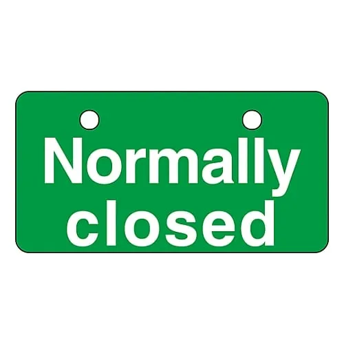 61-3399-69　English Letters Valve Open and Closed Sign Normally Closed (Green) V-4　168004