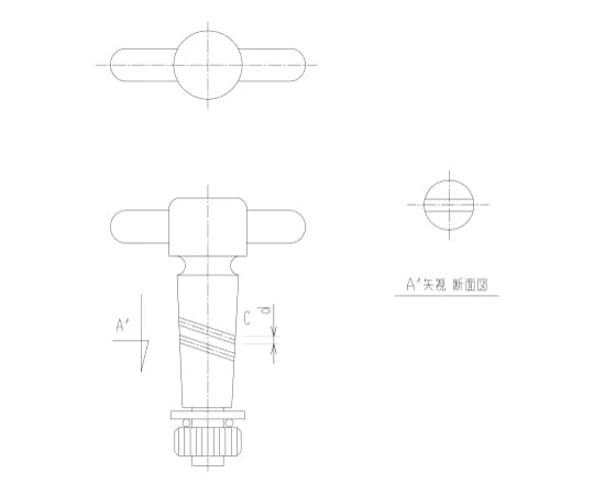 62-2120-65　PTFE One-Way Two-Way Stopper Closed PTFE Stopper　2116-20T