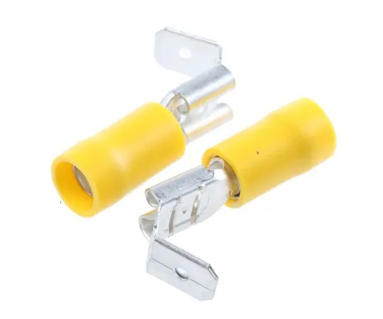 63-4641-86　RS PRO Yellow Insulated Spade Connector, 6.35 x 0.8mm Tab Size, 2.5mm² to 6mm²　534-878