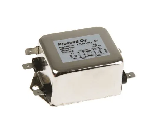 63-4593-43　RS PRO 10A 250 V ac 400Hz, Chassis Mount RFI Filter, Tab　240-725