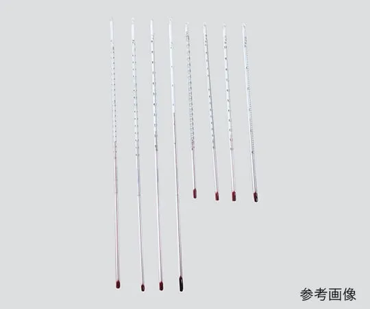 3-5577-01-20　Long Red Alcohol Thermometer 50 ℃ 450mm With Calibration Certificate