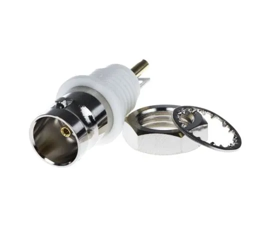 63-2999-59　RS Pro Straight 75Ω Panel Mount Bulkhead Fitting BNC Connector, jack, Nickel, Solder Termination　546-3995