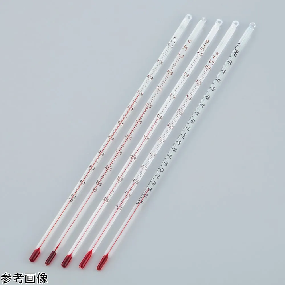 4-4614-01　Red Liquid Rod Thermometer - 50 ~ 50 degrees with Certificate of Record