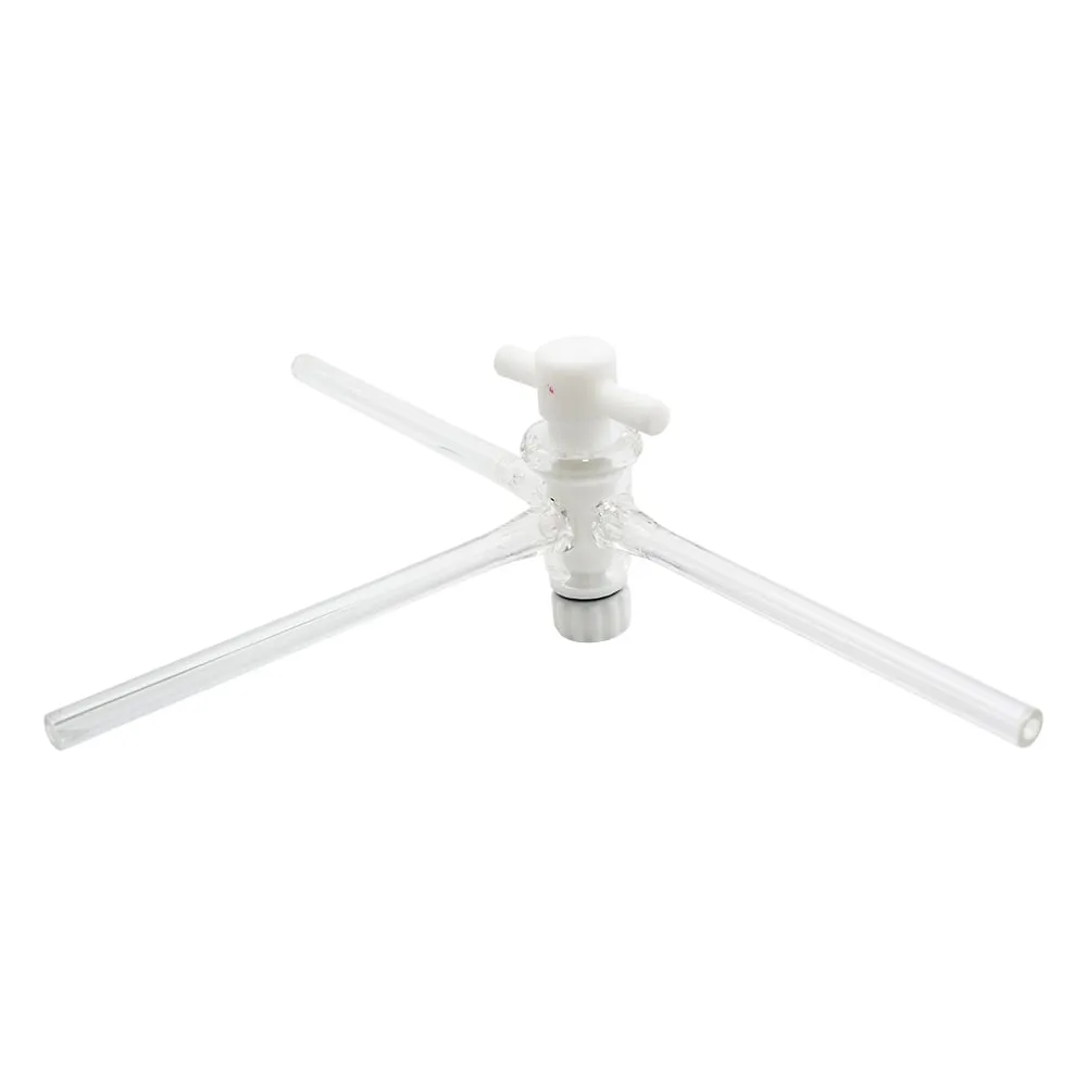 7-288-05　Three-Way Cock With Plug (Pyrex(R) Glass Tube) 3.5 x 6