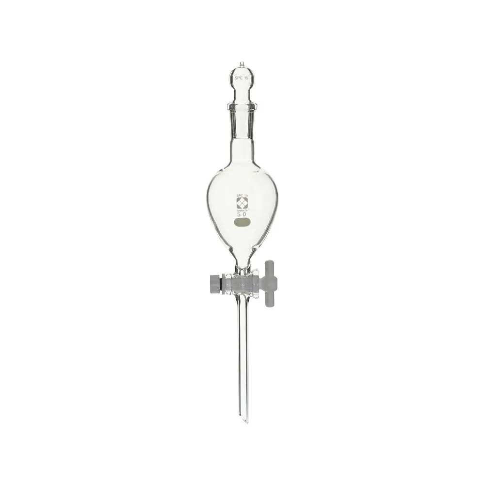 1-7798-01　SPC Separatory Round Funnel with PTFE Cock 50mL　031230-50