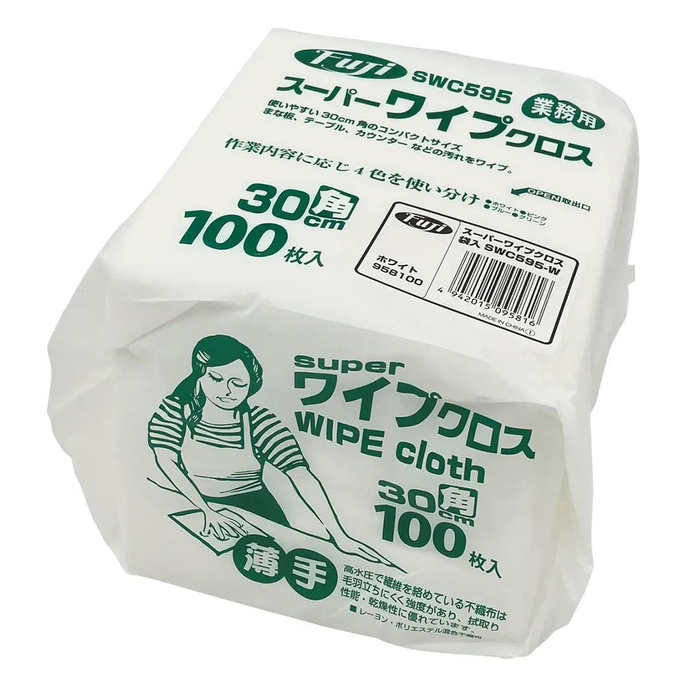 3-7455-11　Super Wipe Cloth with 100 pieces, White　958100