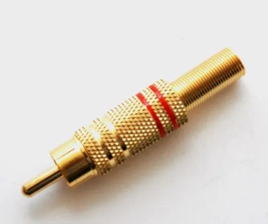 63-3109-21　RCA Plug Red 5phi Wire Gold-Plated with Cable Guard　RP-1316GG-B-RED