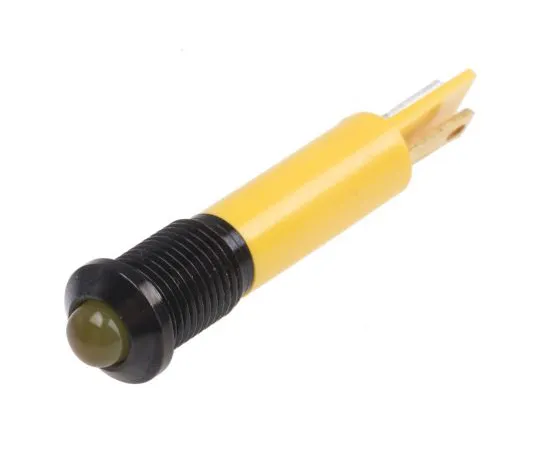 63-4587-28　RS PRO Yellow Indicator, 12 V dc, 8mm Mounting Hole Size, Solder Tab Termination　211-409
