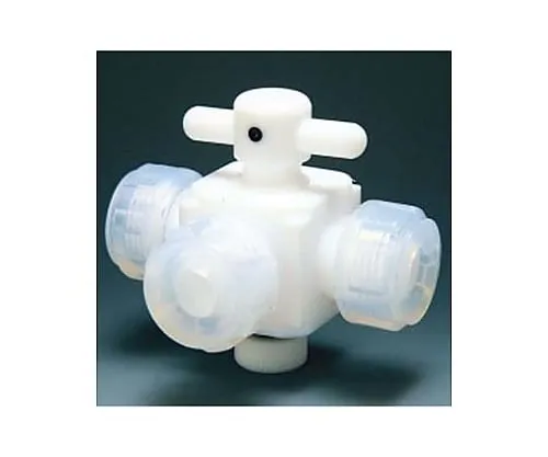 61-3528-32　Fluorocarbon Resin Three-Way Valve Connection 6φ　NR0030-01