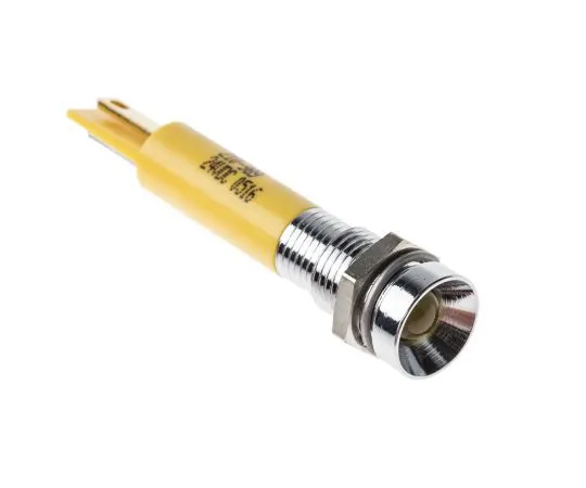 63-4587-18　RS PRO Yellow Indicator, 24 V dc, 8mm Mounting Hole Size, Solder Tab Termination　210-989