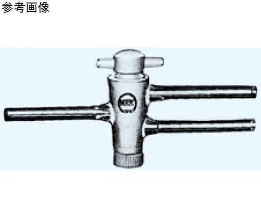 65-8677-44　On the other hand, two pipe cock (PTFE cock) branch pipe outer diameter φ6mm　1014-0619