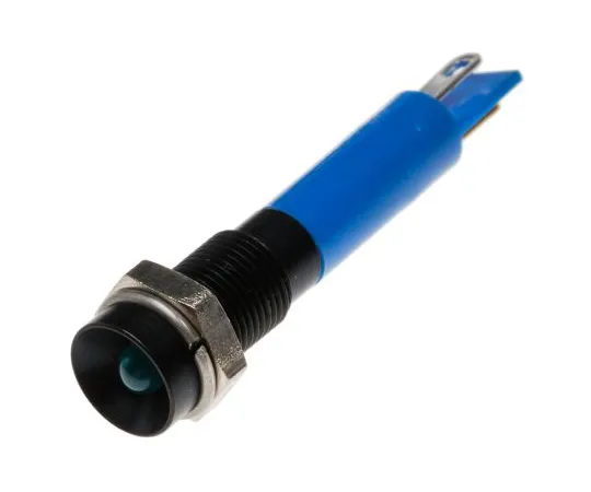 63-4585-76　RS PRO Blue Indicator, 12 V dc, 6mm Mounting Hole Size, Solder Tab Termination　206-154