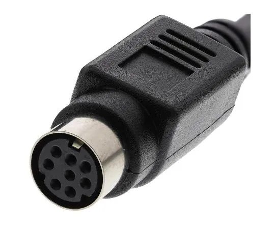 63-4628-91　RS PRO 2m 8-Way Male Plug, 8-Way Male Plug to 8-Way Female Plug, 8-Way Female Plug Black DIN Cable Assembly　463-552