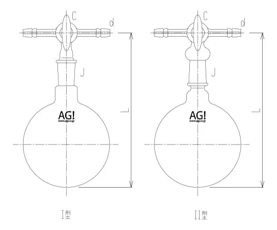 62-2117-40　Sampling Flask, Glass Cock, 1000 mL, 24/40, Type I　4206-10001