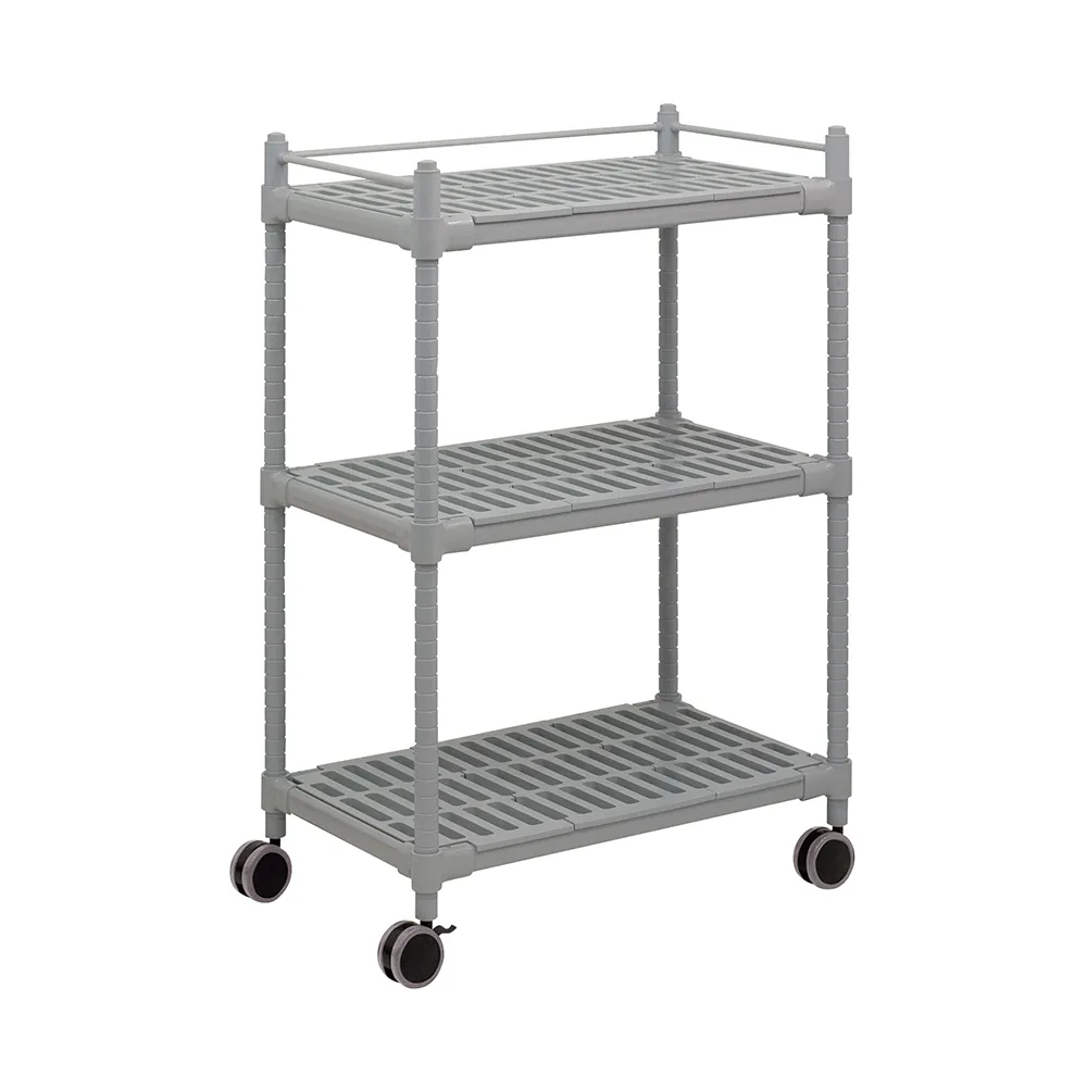 3-6494-02-74　Shelving Shelf Board Notched Plate PP Gray