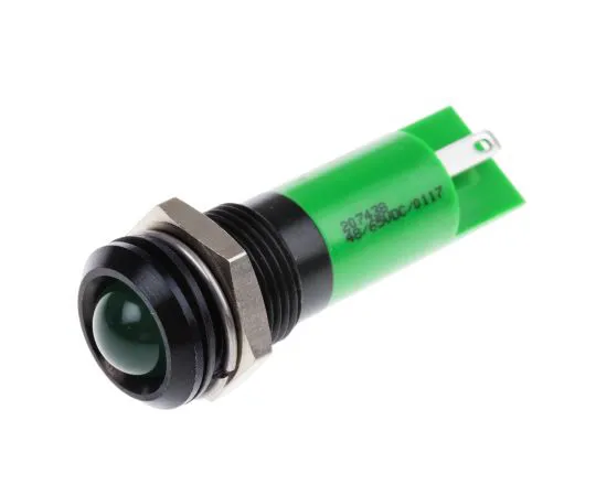 63-4586-04　RS PRO Green Indicator, 48 → 65 V dc, 14mm Mounting Hole Size, Tab Termination　207-438
