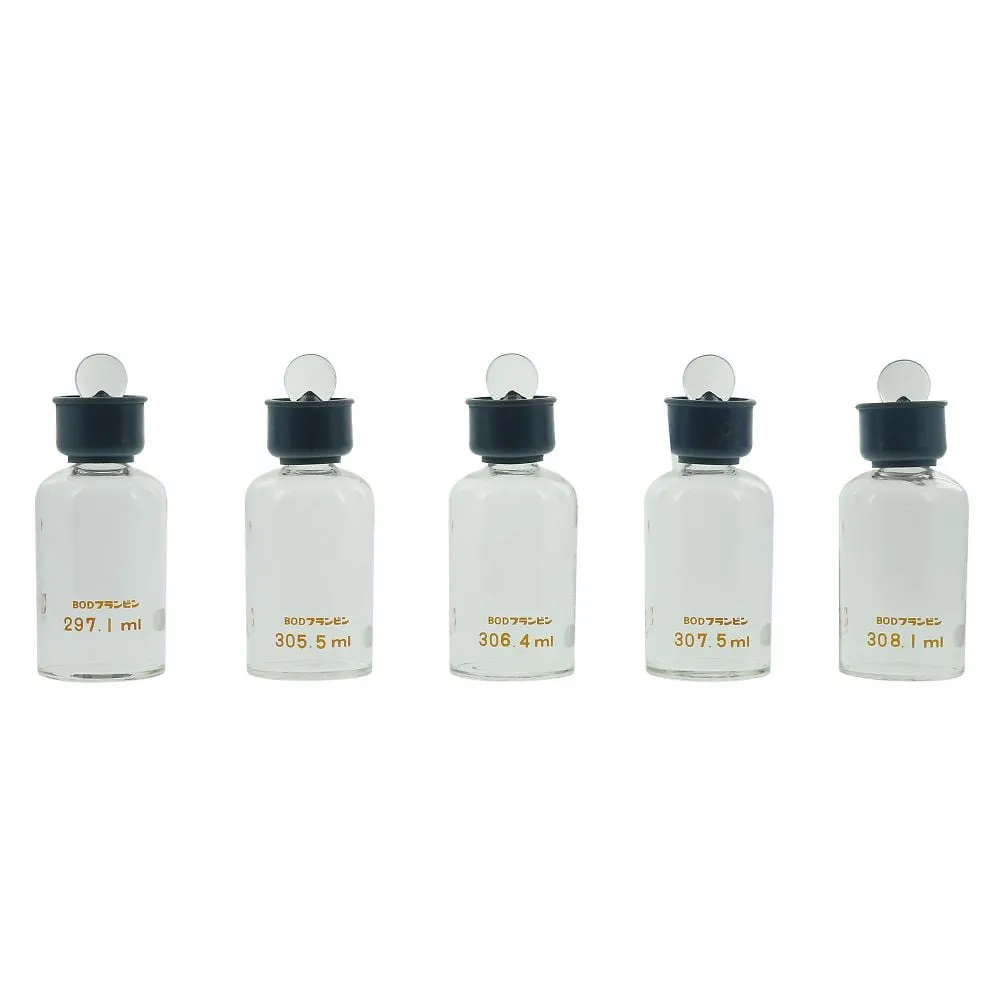 65-3693-86　BOD Flan Bottle 300 mL with Rubber Collar (Grooved) 5 Pieces　080530-300A