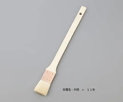 1-1634-61　［Discontinued］Brush Sheep Tail Hair Wooden Handle 15mm 1 Box (11 Pcs)　724