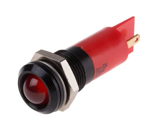 63-4587-27　RS PRO Red neon Indicator, 110 V, 14.5mm Mounting Hole Size, Solder Tab Termination, IP40　211-336