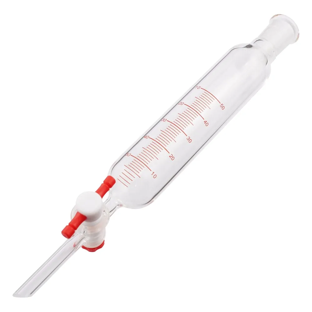 4-474-01　Cylindrical Separatory Funnel (PTFE Cock With Scale, Without Bottom Sliding) 60mL