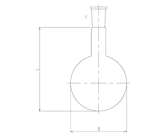 64-5087-41　Quartz Round Bottom Flask with Slice 50 mL　1110-10