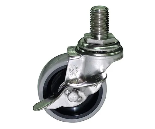 62-2818-02　Optional Caster φ75 Urethane Wheel With Stopper (Stainless Steel Metal Bracket)　CSU-75