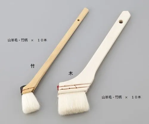 1-1637-54　［Discontinued］Brush Goat Hair/Wooden Handle 190 x 30 x 30 1 Box (10 Pcs)　439