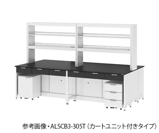 4-3402-01　Central Laboratory Table (Steel Type/With Reagent Shelf) 1800 x 1500 x 850/1950 mm　ALSCB2-185T