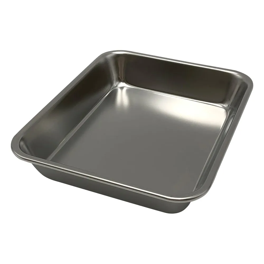 1-4534-01　Square Stainless Steel Tray (155 x 126 x 27mm)　33030