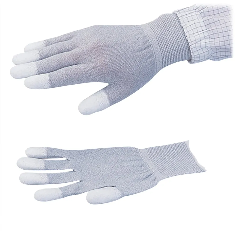 2-8294-11　PU Coated Conductive glove (Fingertip coat), 5 Pairs Pack L　-