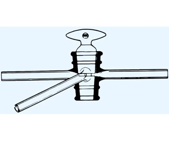 65-8677-30　Three-Way Cock (Glass Cock) Branch Tube Outer Diameter φ6mm　683-0616